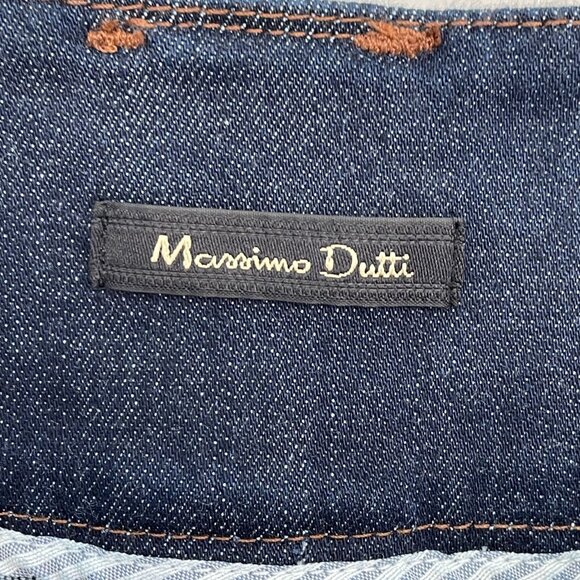 Massimo Dutti Womens 6 A Line Denim Skirt With Button Front & Pockets - Picture 3 of 8